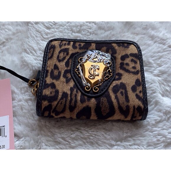 Juicy Couture Juicy Romance Coin Zip Around Wallet Natural Leopard NEW - Picture 5 of 11